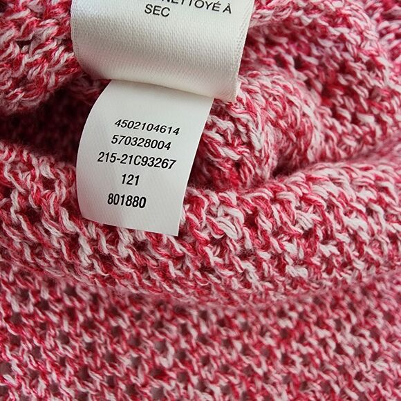 Chico's Women Sweater Size 3 XL Coral Pink Open Stitch Knit Pullover Long Sleeve - Picture 11 of 11